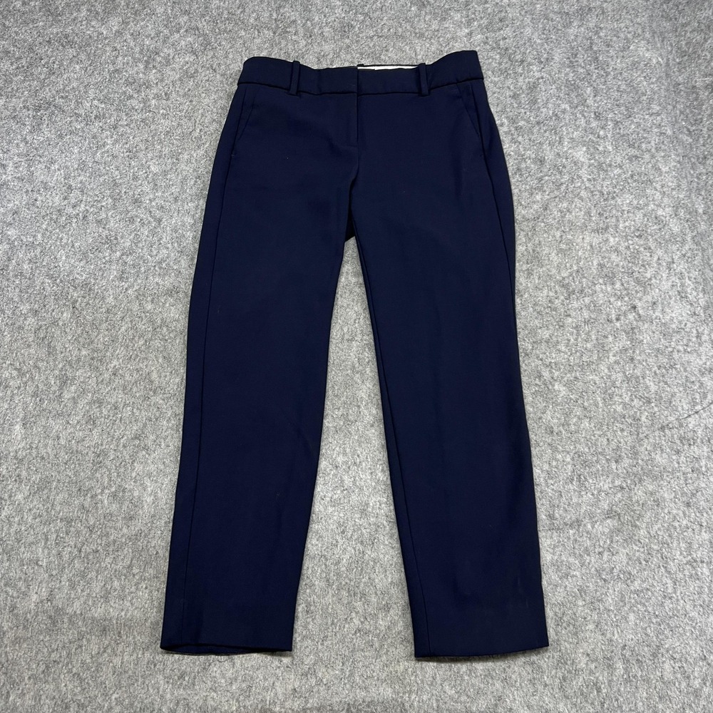 J Crew Pants Womens 6 Navy Blue Twill Slim Dress Work Stretch Office Cameron
